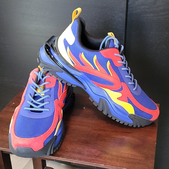 Eric Javits | Shoes | Mens Javi Achieve Blue Yellow Red Sneakers | Poshmark